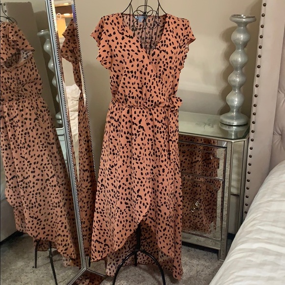 She and Sky Dresses & Skirts - Animal print high low dress